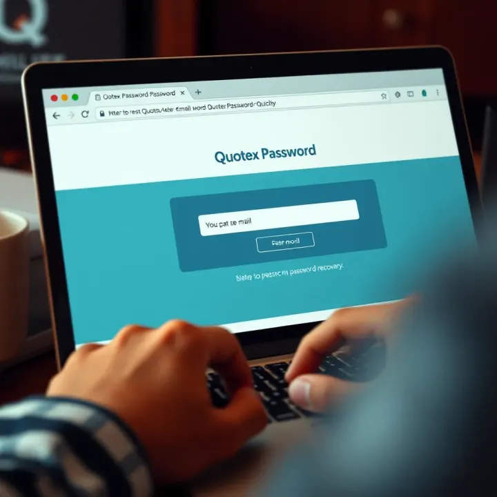 User entering email address on Quotex password recovery webpage