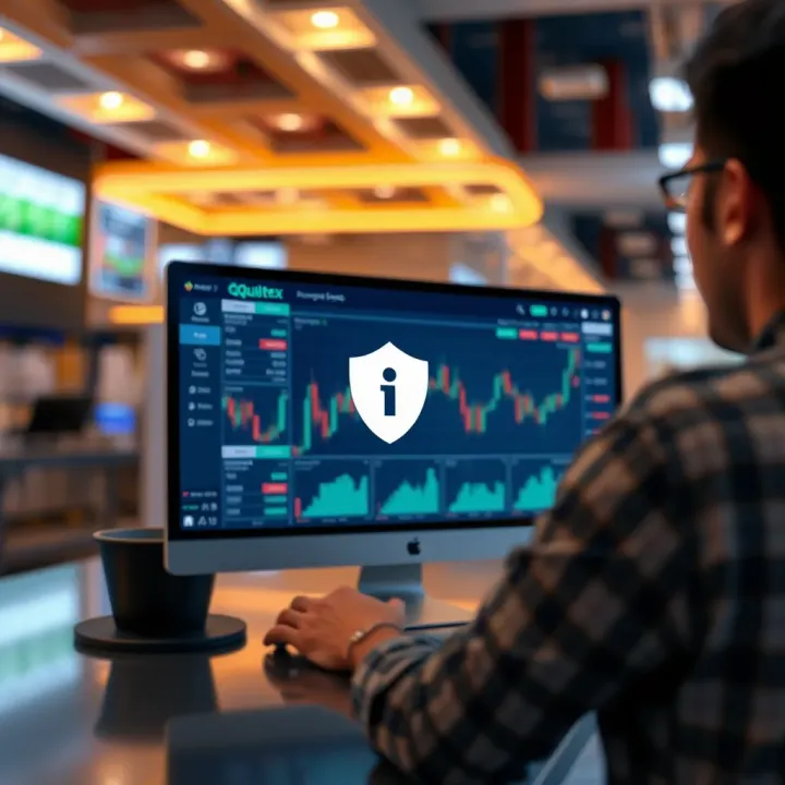 Visual representation of regulatory compliance and security measures in online trading platforms