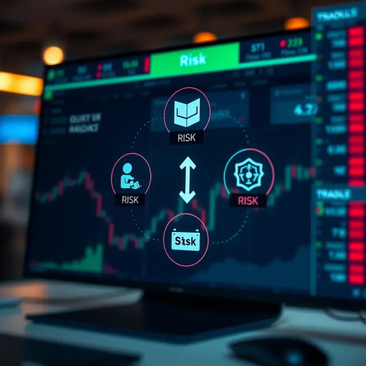 Understanding Risks and Precautions in Quotex Trading in India Conceptual graphic showing risk and compliance icons associated with Quotex trading platform