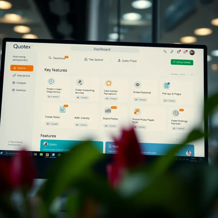 Exploring Key Features on Quotex Dashboard Dashboard displaying key features and user options available after logging into Quotex platform