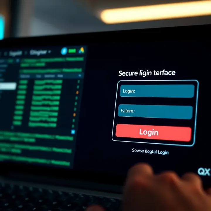 Secure Login Interface for QX Broker Platform User interface showing secure login fields on the QX Broker platform