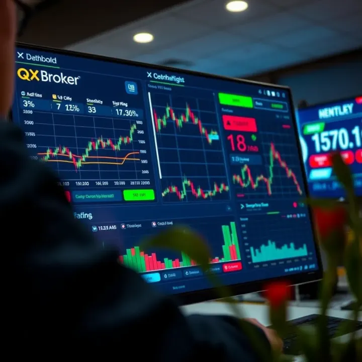 Dashboard view of a trading platform showcasing various financial instruments and market charts