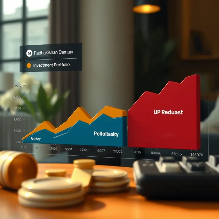 Graph showing diverse investment sectors in Radhakishan Damani's portfolio