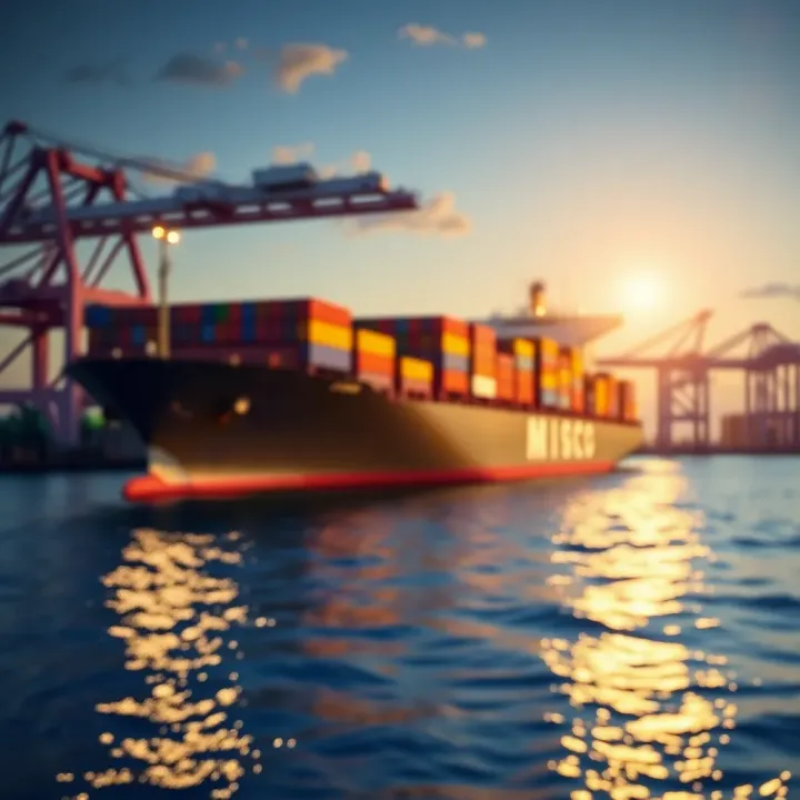 Container Ship Symbolizing International Maritime Commerce Modern container ship at sea representing the global shipping industry