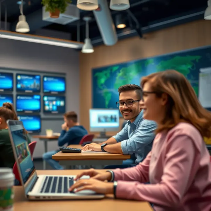 Ramzi Musallam Revolutionizing Education Through Technology Creative classroom environment featuring interactive technology and engaged students