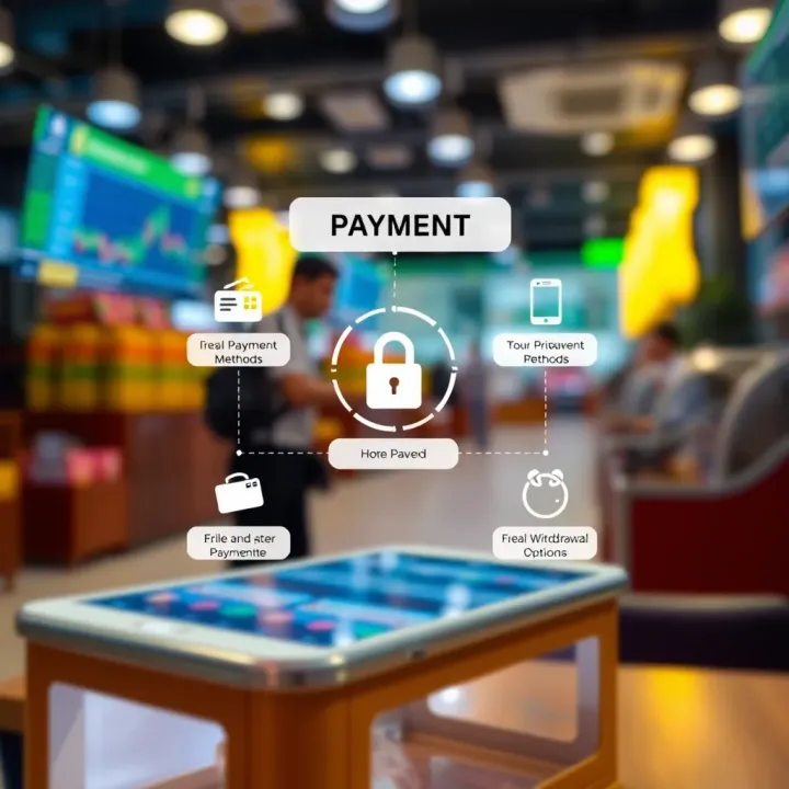 Diagram illustrating secure payment methods and withdrawal options within real money trading platforms