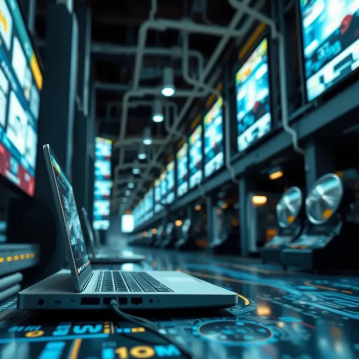 Abstract representation of digital technology and innovation in industry