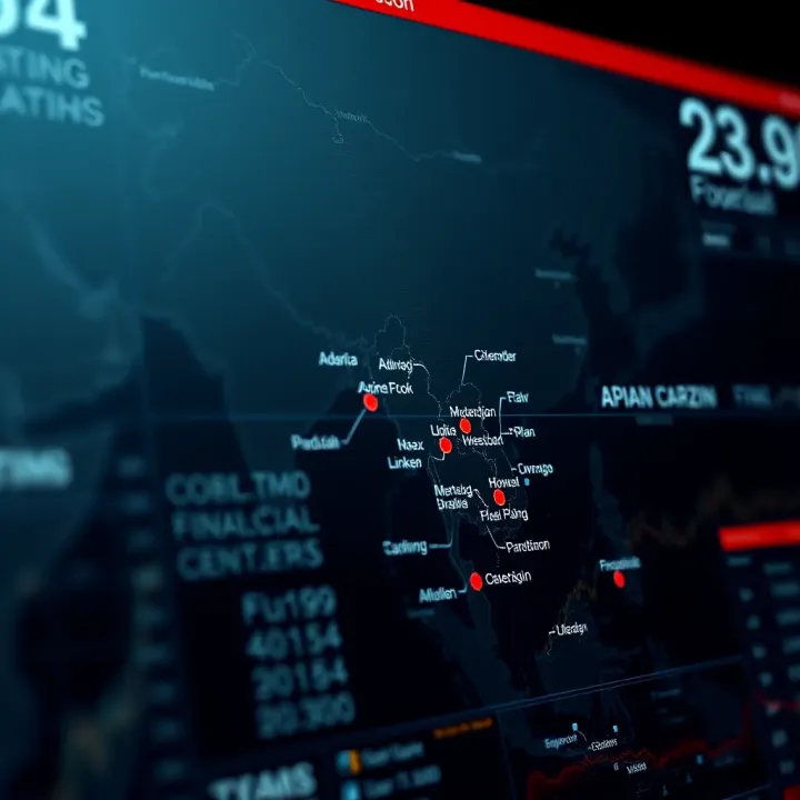 World map highlighting major Asian financial centers active in forex trading during the Asian session