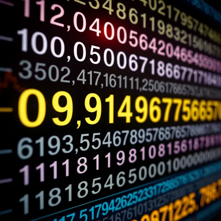 Graphical representation of prime numbers highlighting bold prime numbers within a numerical sequence
