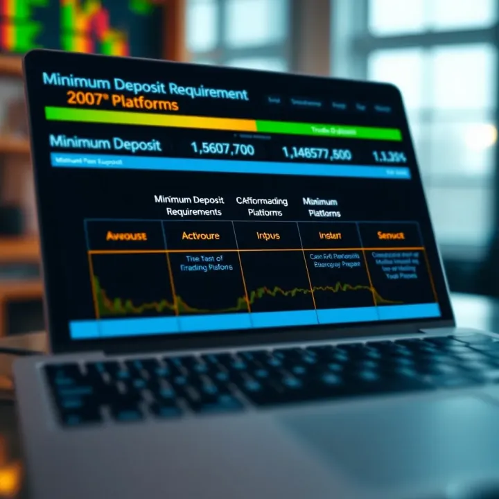 Diagram illustrating minimum deposit requirements and comparison of trading platforms