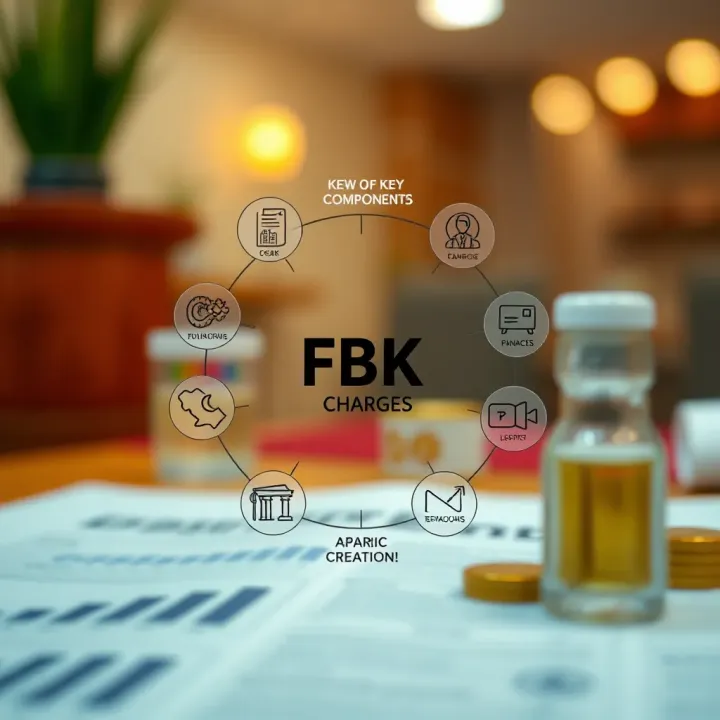 Diagram illustrating key components and types of FBK charges in financial transactions