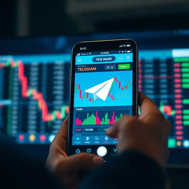 Telegram app interface showing forex trading signals and charts
