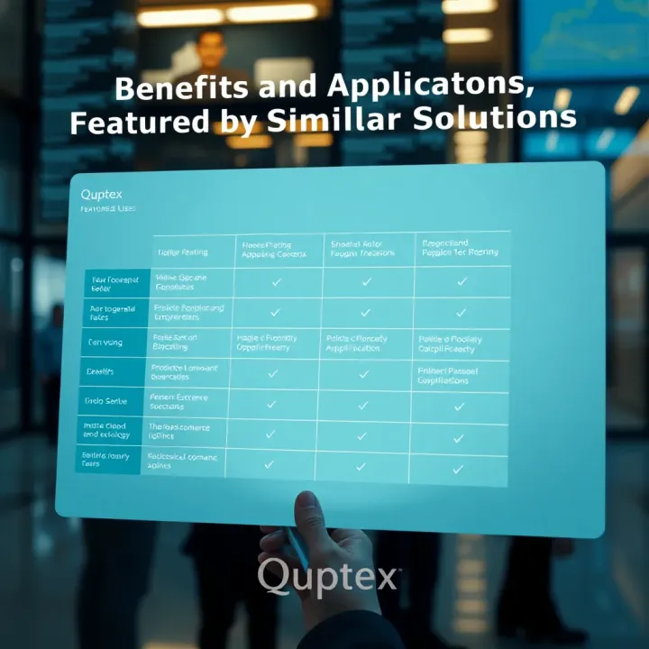 Comparison chart displaying the benefits and applications of Quptex versus similar technology solutions