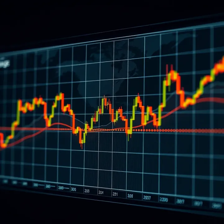 Chart showing asset price fluctuating within upper and lower horizontal boundaries indicating a range market