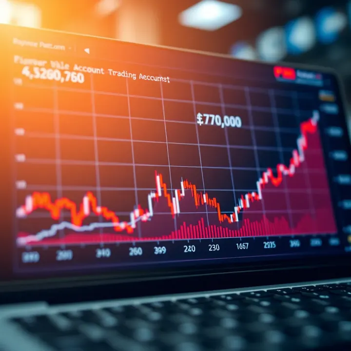 Graph showing growth trends in trading account balance over time