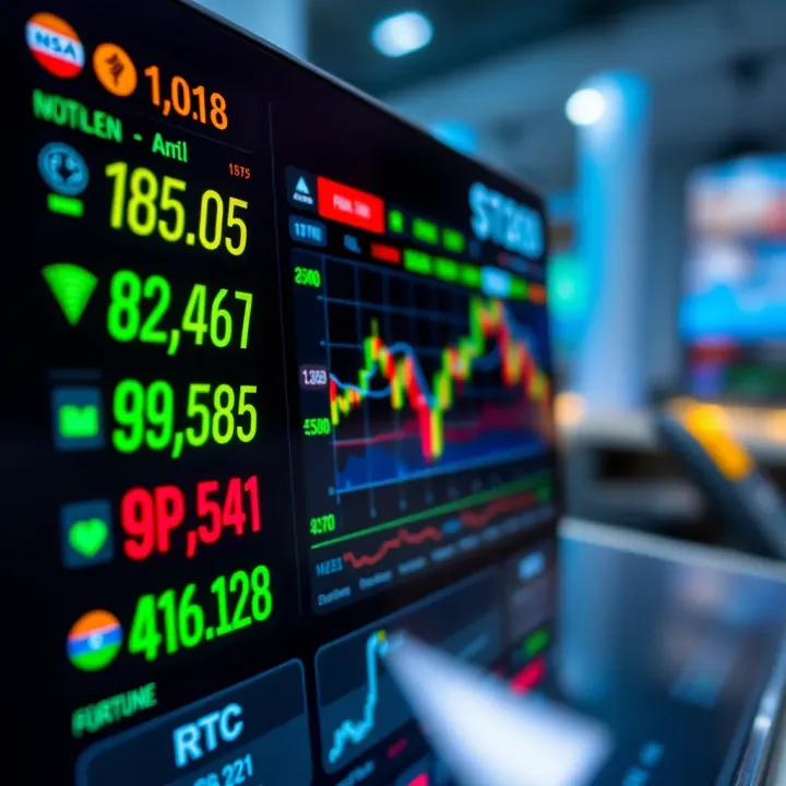 Interface of a forex trading app showing currency exchange rates and market trends