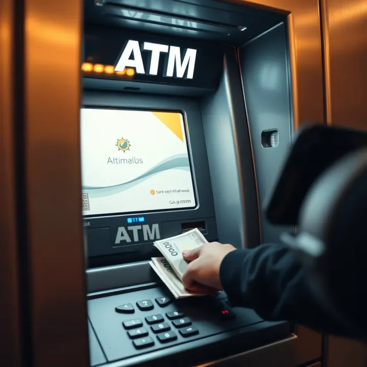ATM machine dispensing currency notes in a secure environment