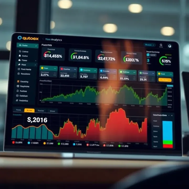 Overview of Qutoex Platform Features and Analytics Dashboard displaying key features and analytics of Qutoex platform